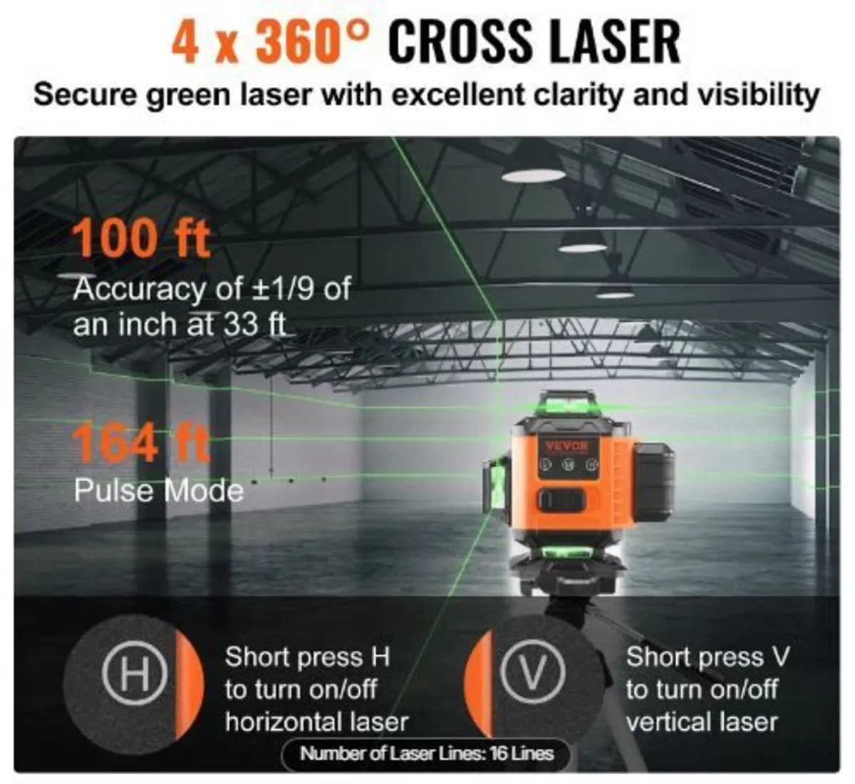Laser Level 3048 cm Green Cross Line Self - Image 1