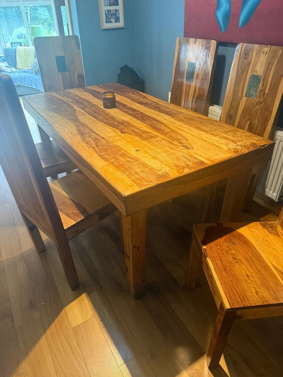 Dining table and six chairs - Image 3