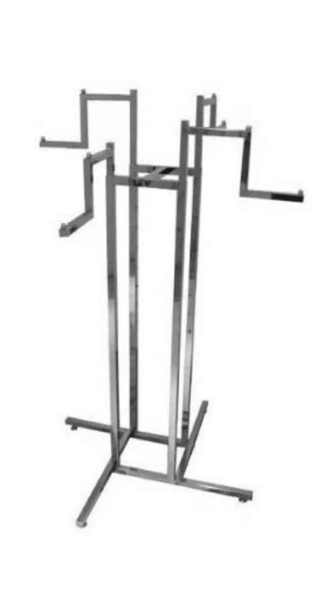 4 WAY CLOTHES SHOP DISPLAY RAILS