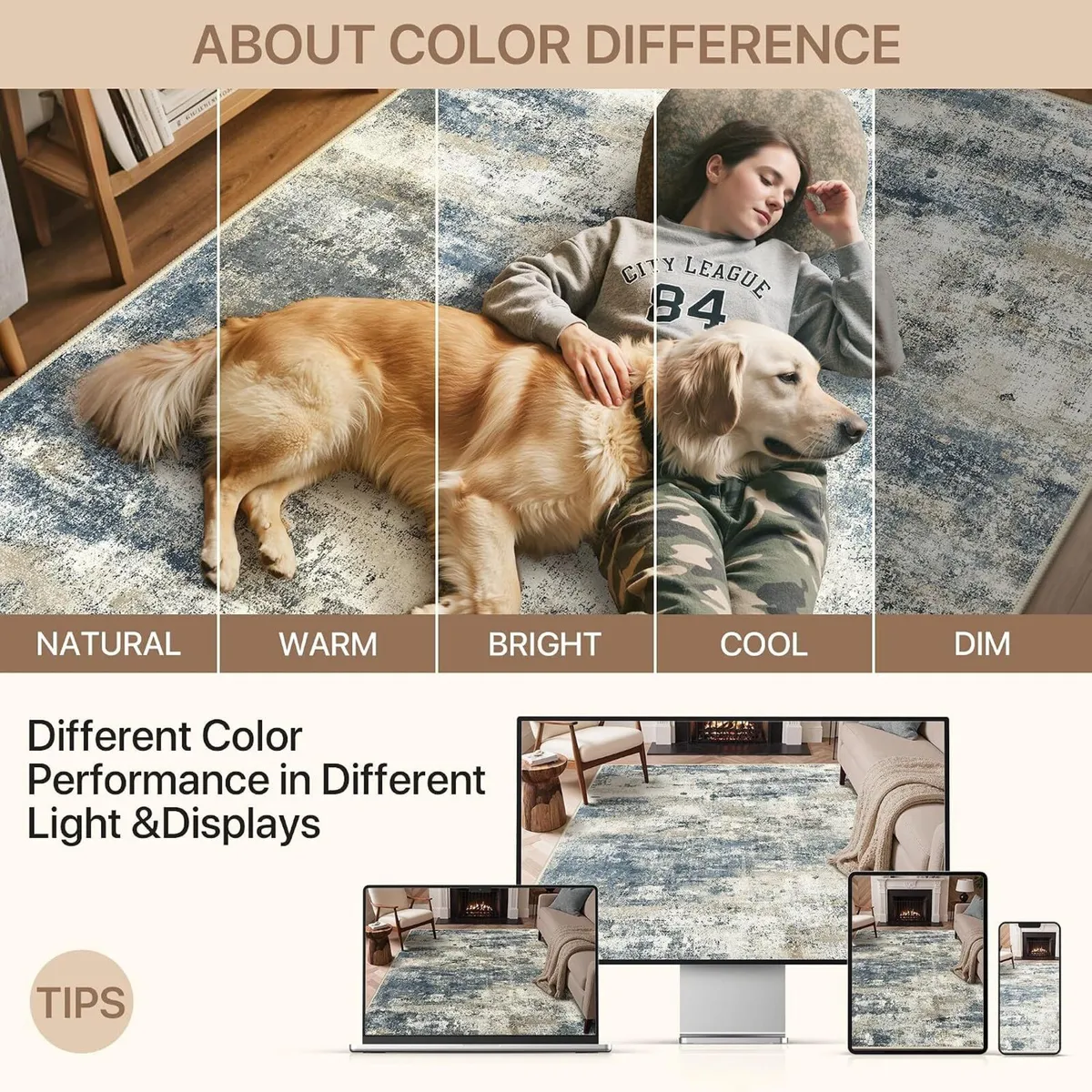Abstract Rug Washable Non-Slip Carpet Living Room - Image 4