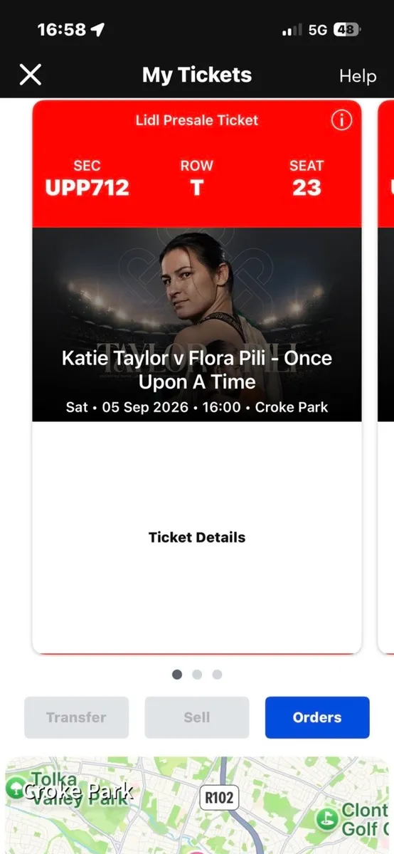 3 Katie Taylor upper tier tickets
