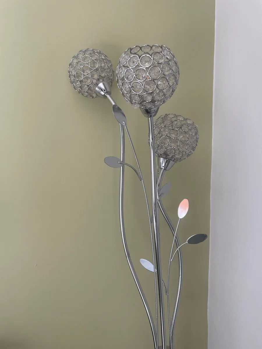 Crystal & Chrome Floor Lamp - Image 2