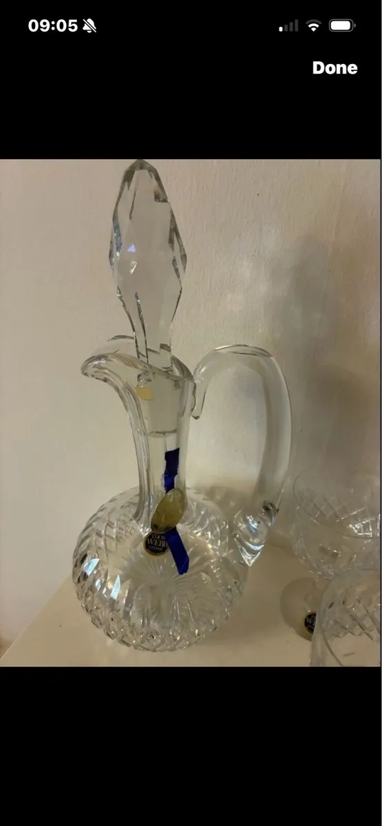 Vintage Thomas Webb Crystal Decanter & Glasses Set - Image 2