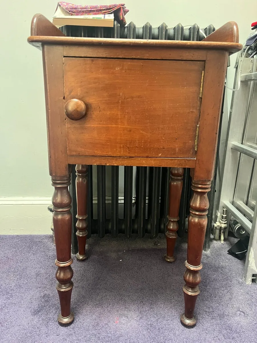 Antique mahogany bedside lockers (2) - Image 1