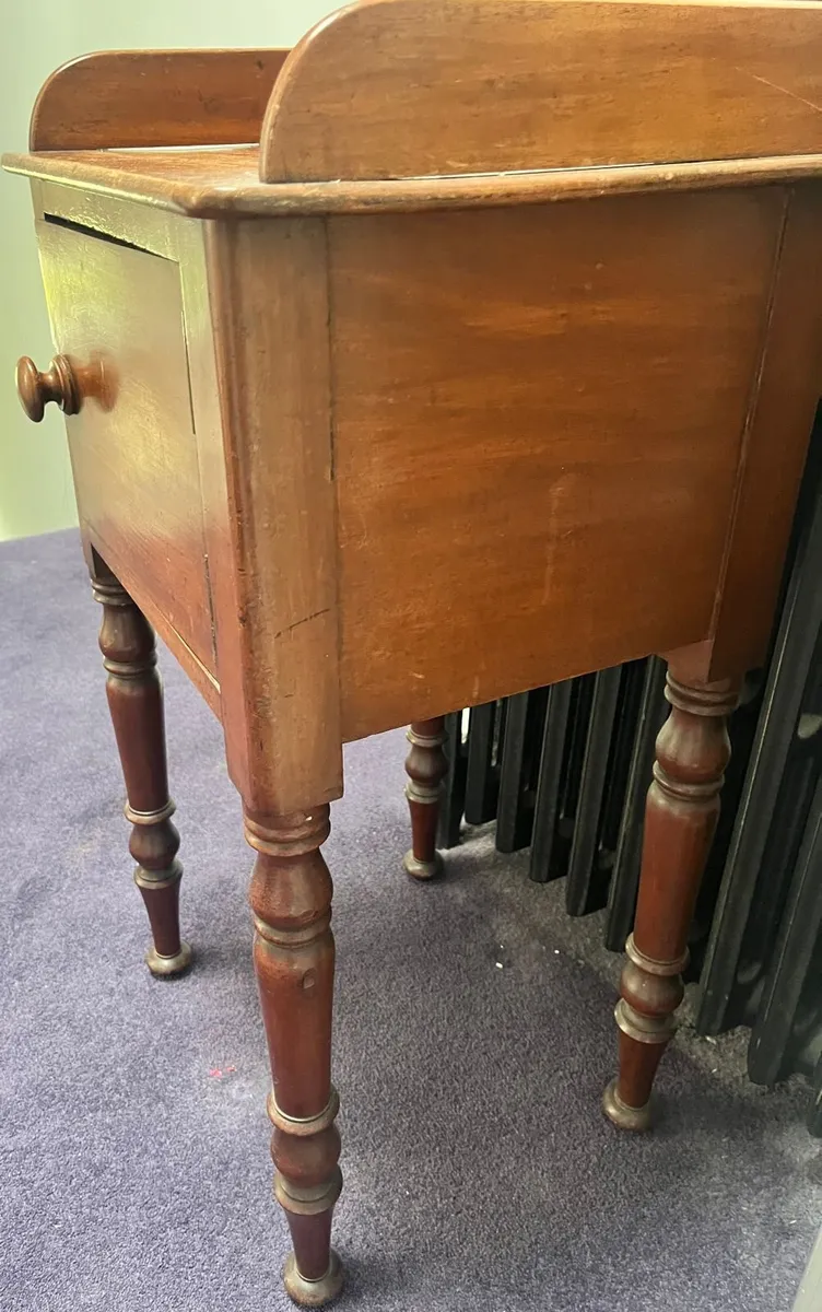 Antique mahogany bedside lockers (2) - Image 2