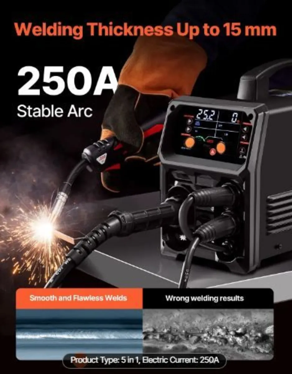 Pro MIG Welder, 250Amp Pluse Mig Welding - Image 3
