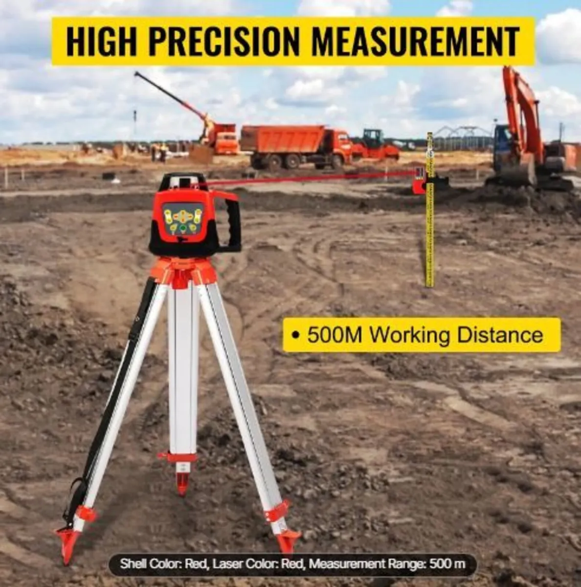 Red Rotary Laser Level Self Leveling Measuring - Image 2