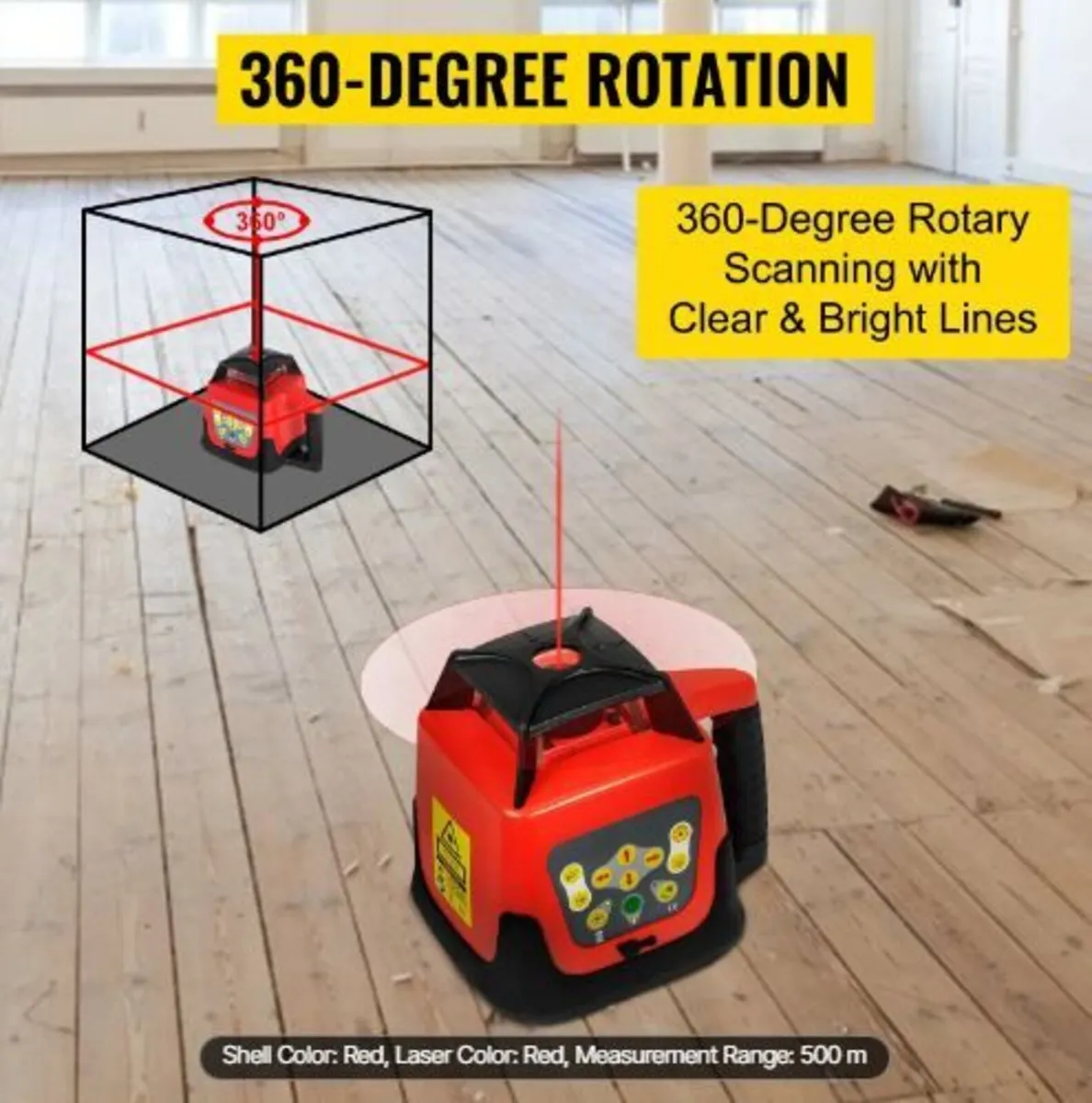 Red Rotary Laser Level Self Leveling Measuring - Image 4