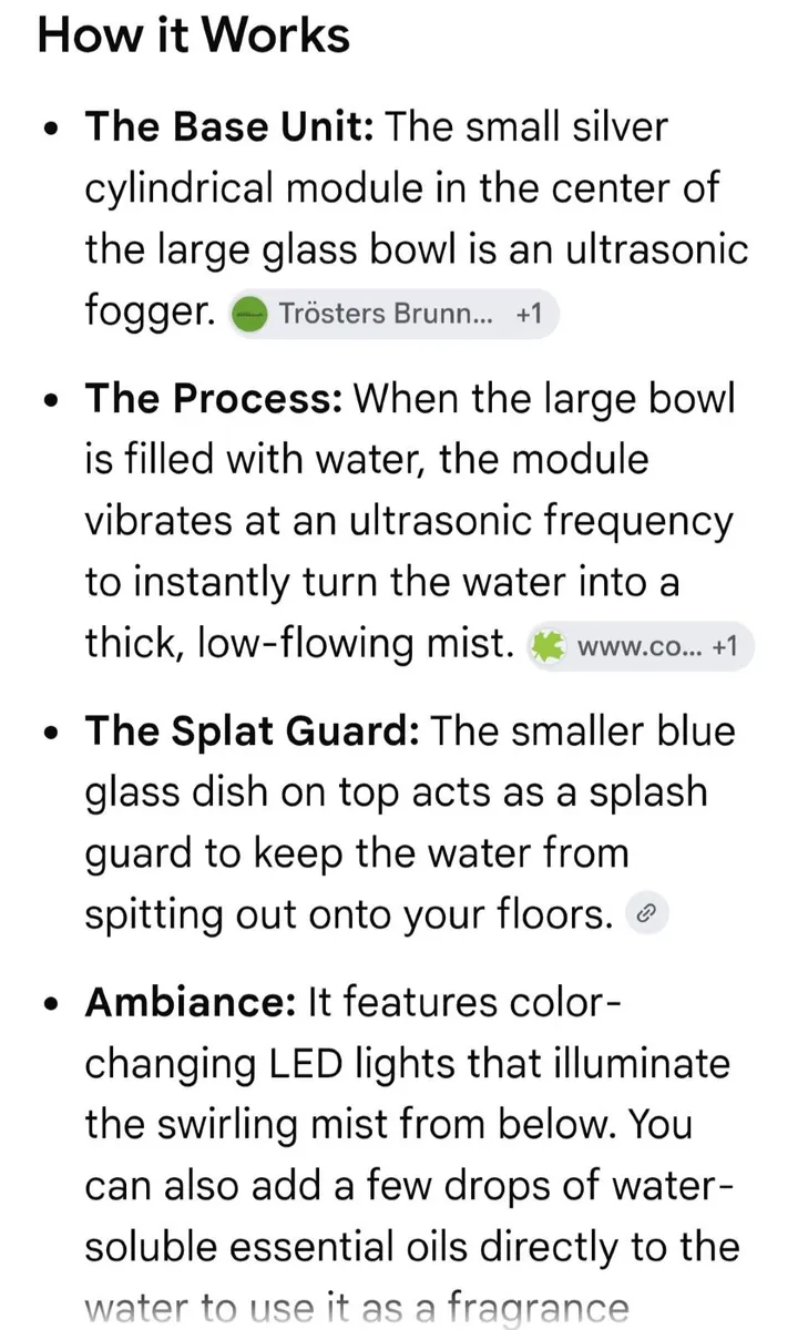 Vintage Ultrasonic Mist  Fountain 1980s - Image 3