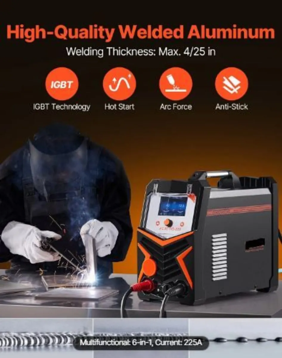 TIG Welder, 225A 6-In-1 Aluminum Welding Machine - Image 3