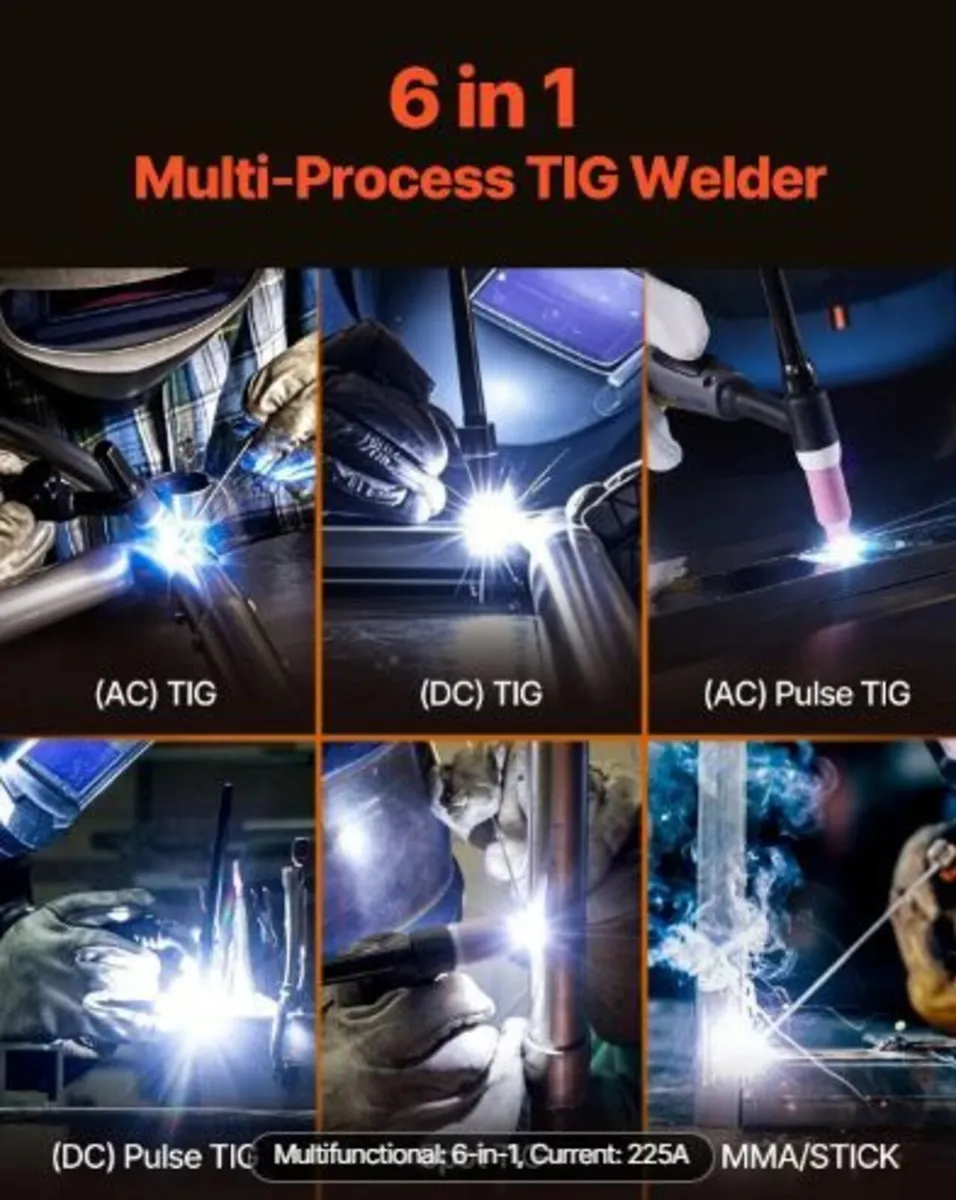 TIG Welder, 225A 6-In-1 Aluminum Welding Machine - Image 2