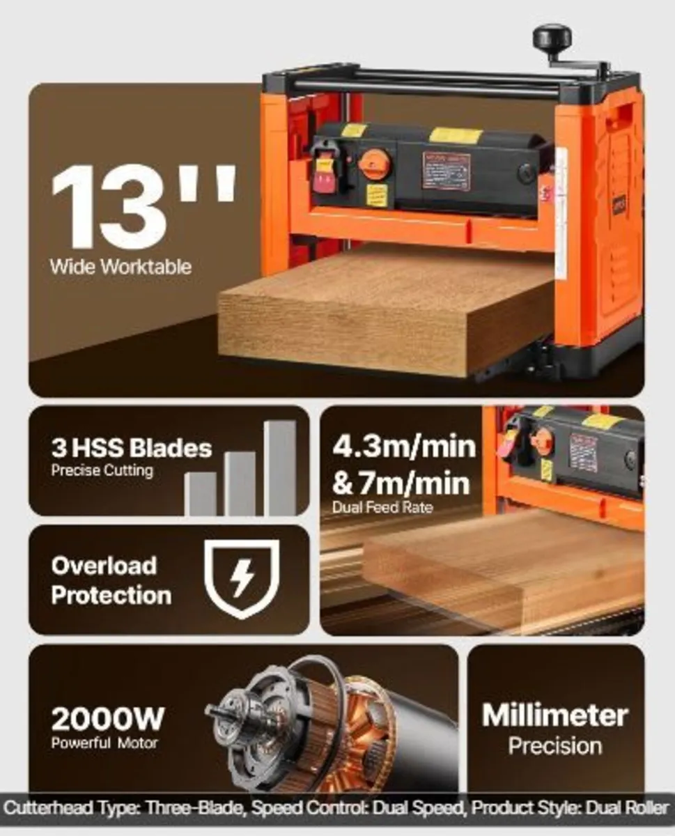 Thickness Planer, Two Speed, 330 mm - Image 3
