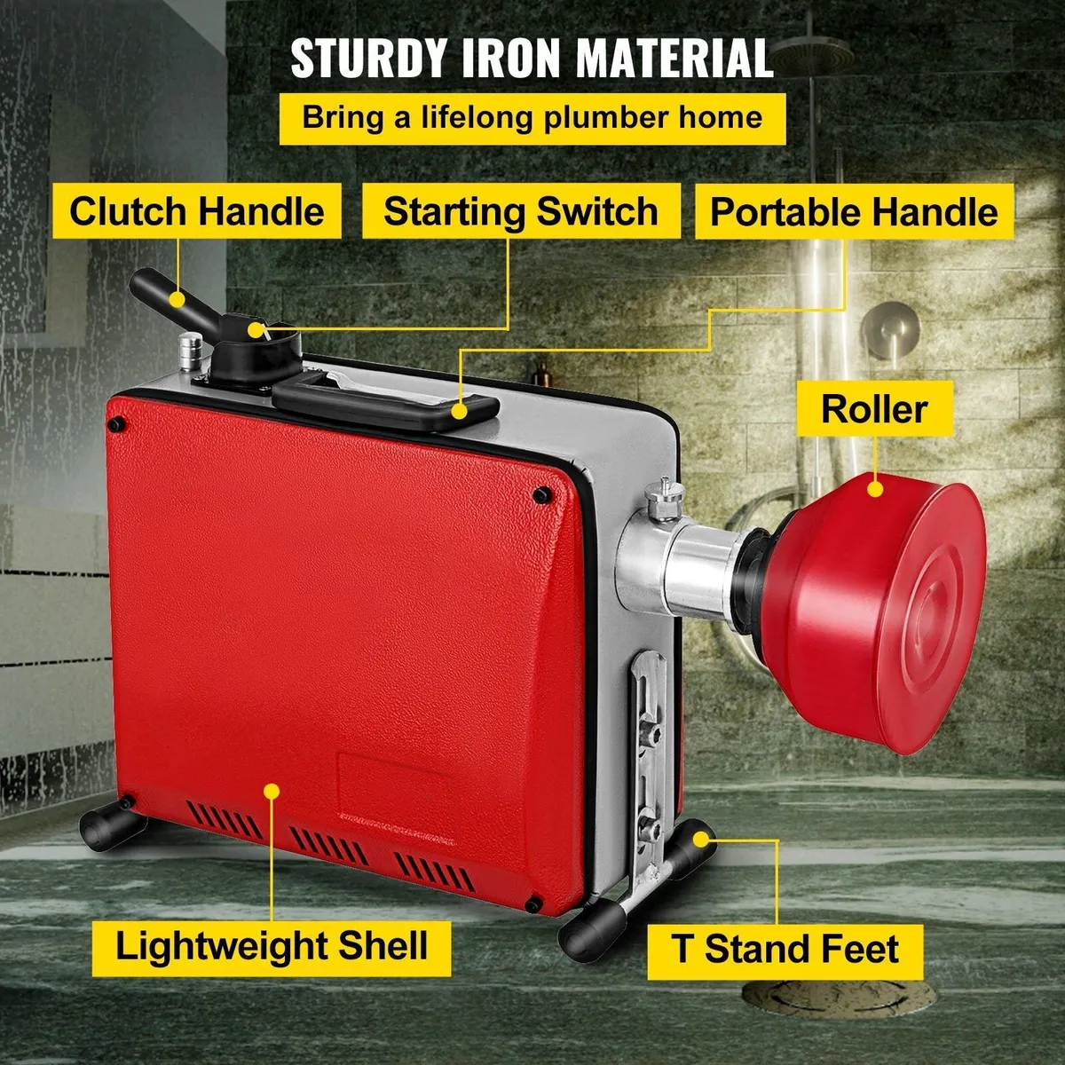 390W Electric Drain  Pipe Cleaning Machine 220V - Image 2
