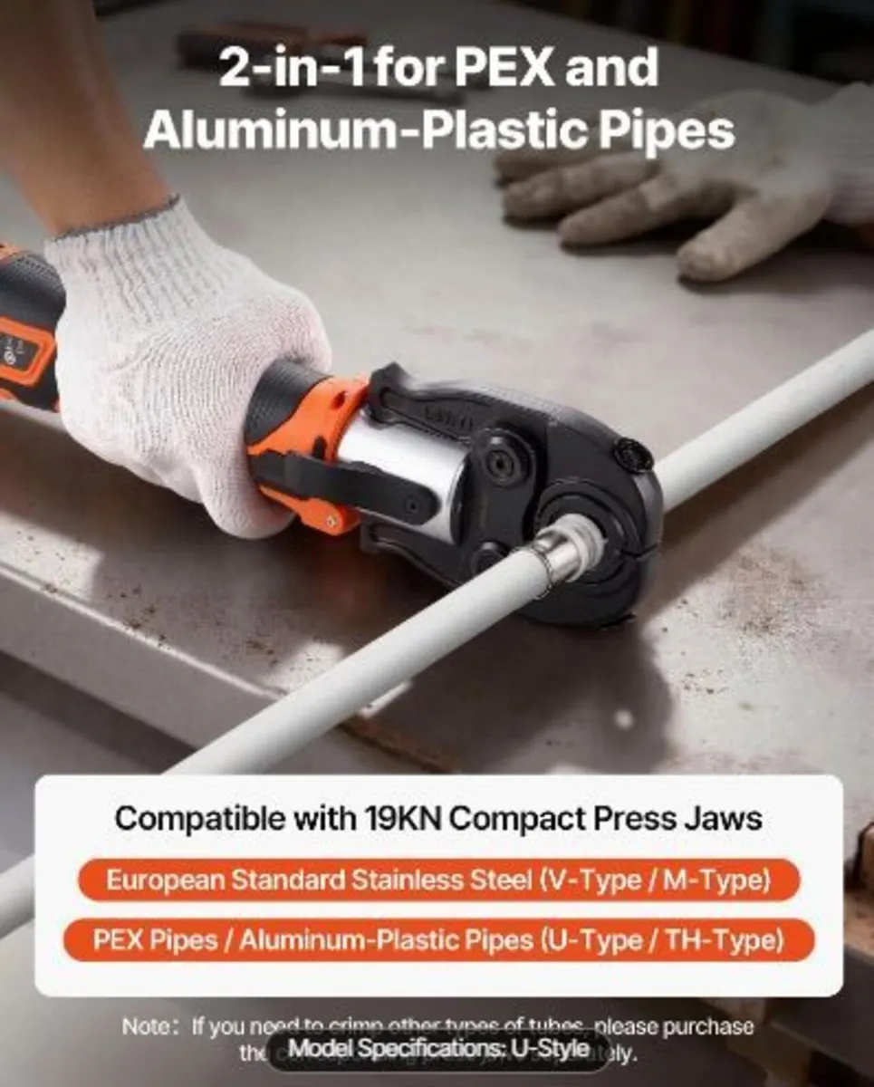 Cordless Pipe Press Tool Kit, 18V Electric Pipe C - Image 2
