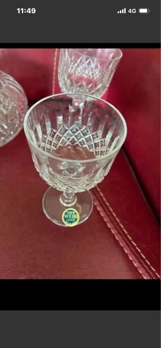 Vintage Thos Webb Crystal Decanter & Glasses - Image 2