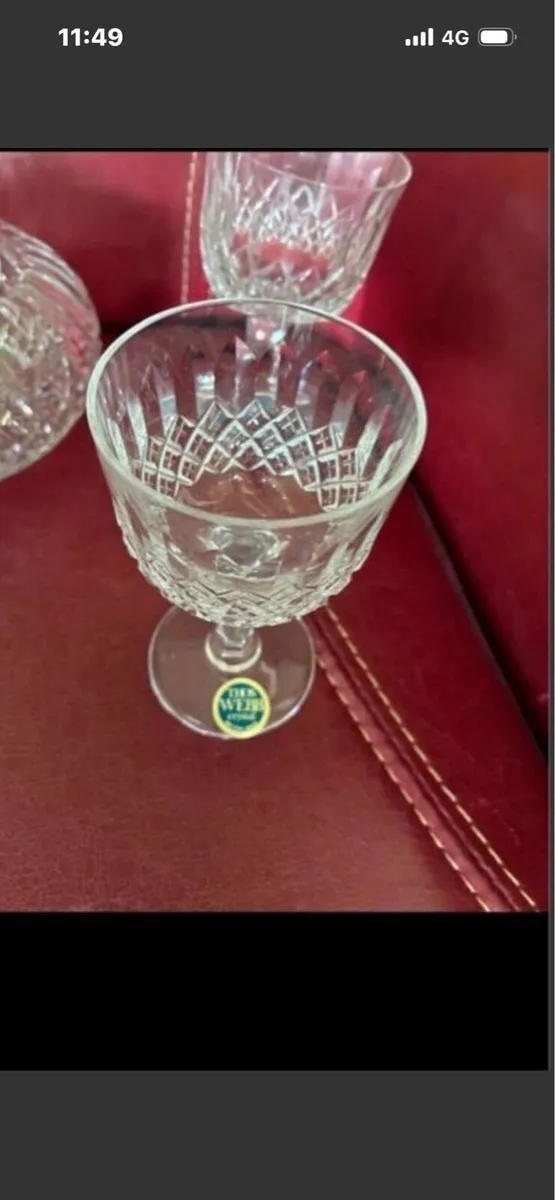 Vintage Thos Webb Crystal Decanter & Glasses - Image 4