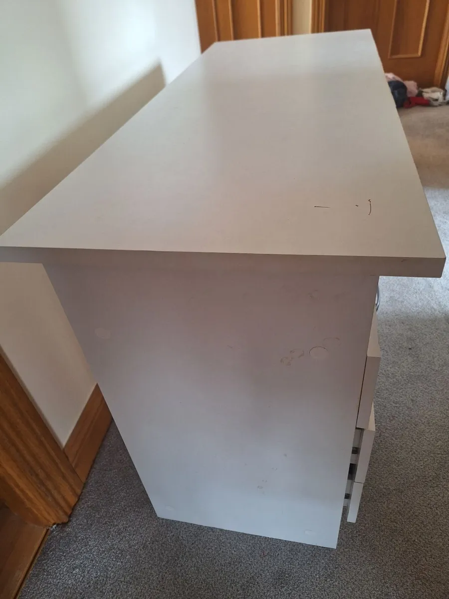 White Desk with Drawers - Image 4