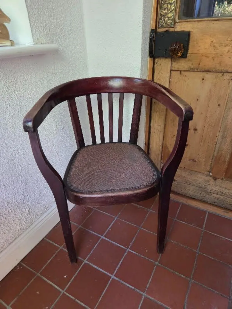 Antique Art Deco Mahogany Tub Chair - Image 2