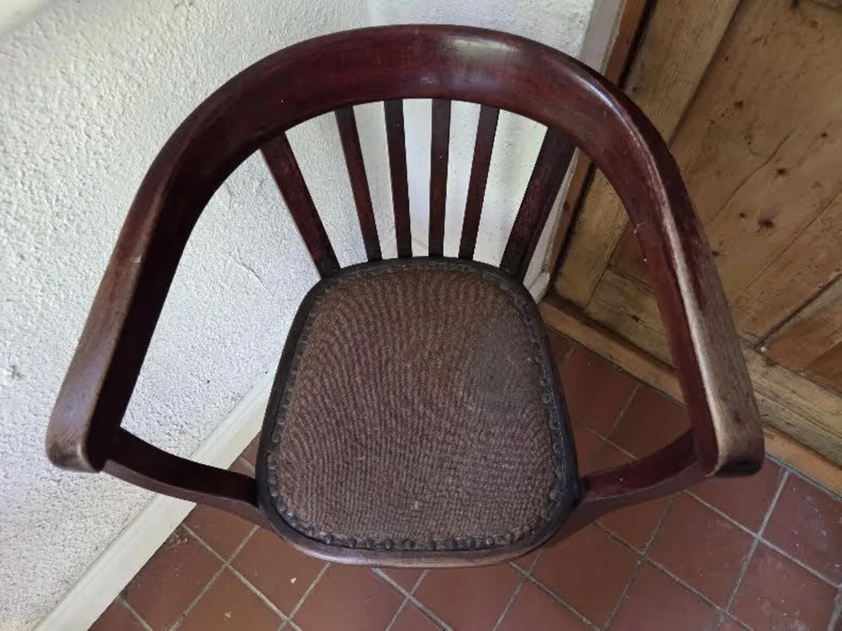 Antique Art Deco Mahogany Tub Chair - Image 3