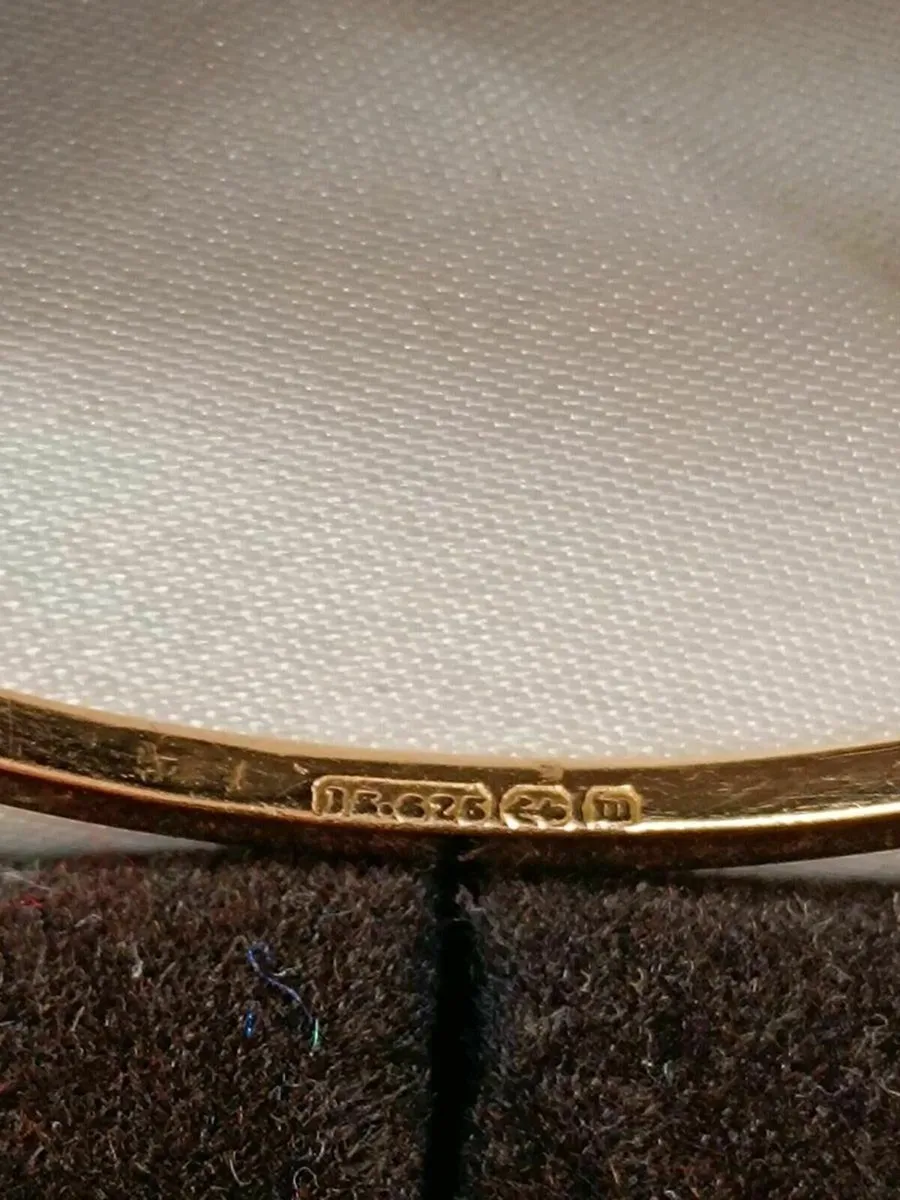 Antique 15k Rose Gold Diamond & Sapphire Bangle - Image 3