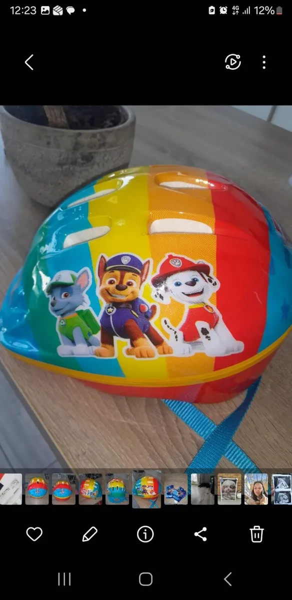 Kids paw patrol 12"bike with helmet gloves and sta - Image 4