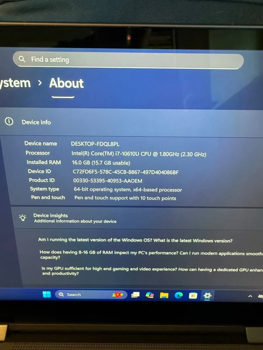 Lenovo X1 Yoga G 5 2in1 Laptop i7/16GB/512SSD/UHD - Image 2