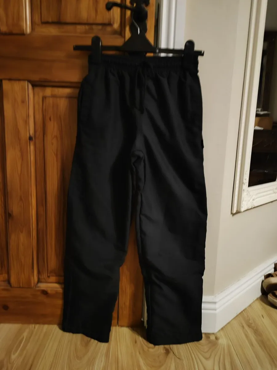 Black School Tracksuit Bottoms Microfibre 2 Pairs - Image 1