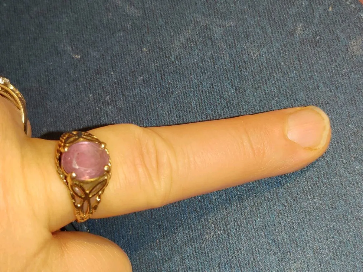 RARE, CHUNKY CELTIC AMETHYST 9CT Gold Vintage Ring - Image 3
