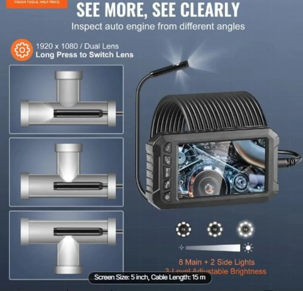 Endoscope Camera with Lights Triple Lens - Image 2