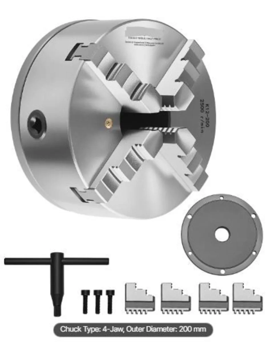4-Jaw Lathe Chuck, 8 Inch (200 mm) - Image 2