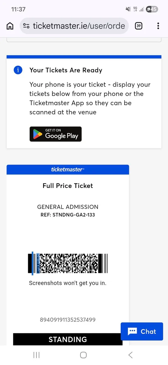 Dec Pierce ticket - Image 1