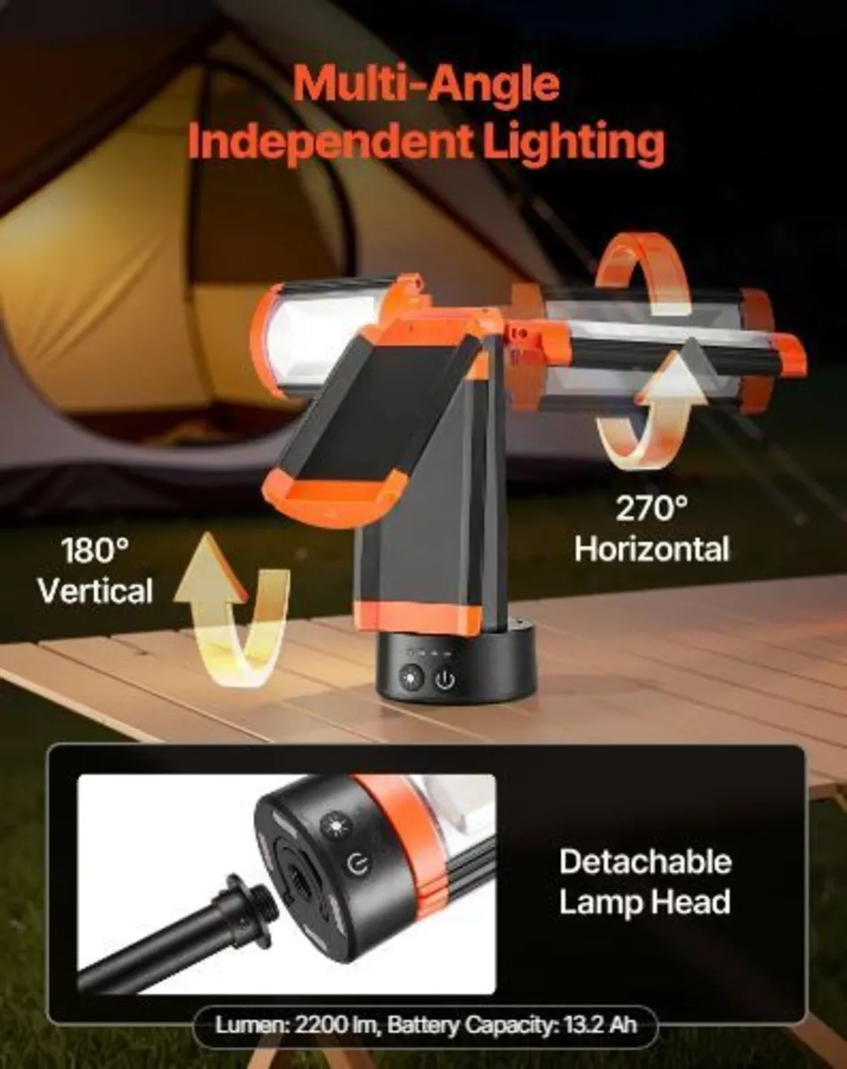 LED Work Light with Stand, 13.2Ah, Rechargeable - Image 3