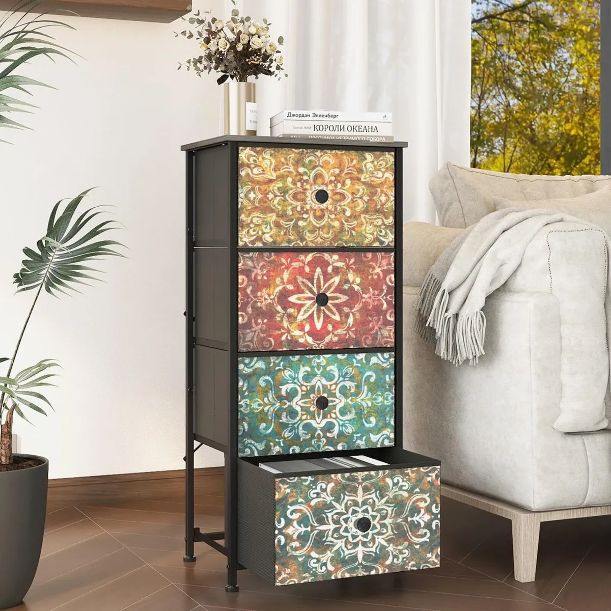Chest of Drawers with 4 Made Fabric Narrow - Image 1