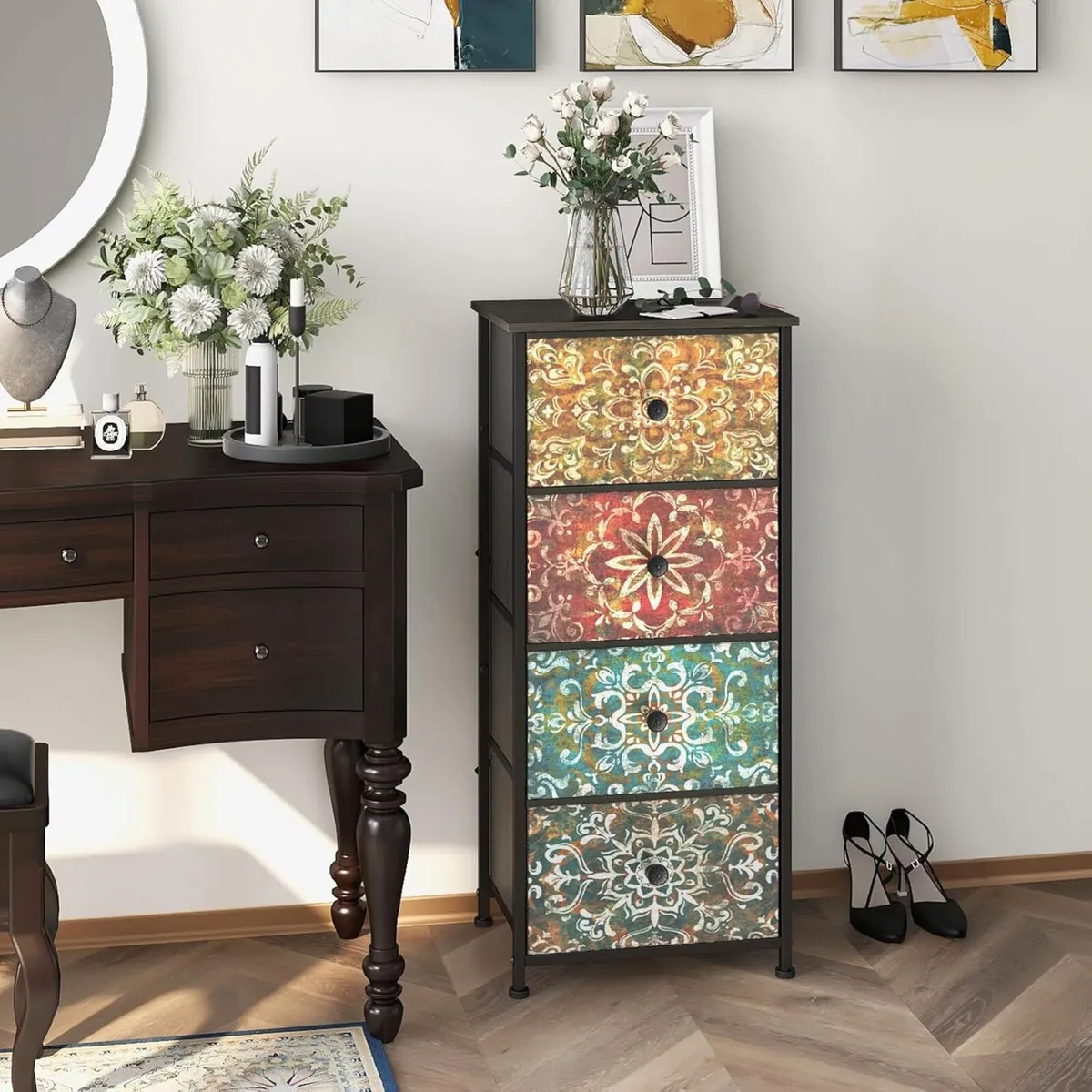 Chest of Drawers with 4 Made Fabric Narrow - Image 4