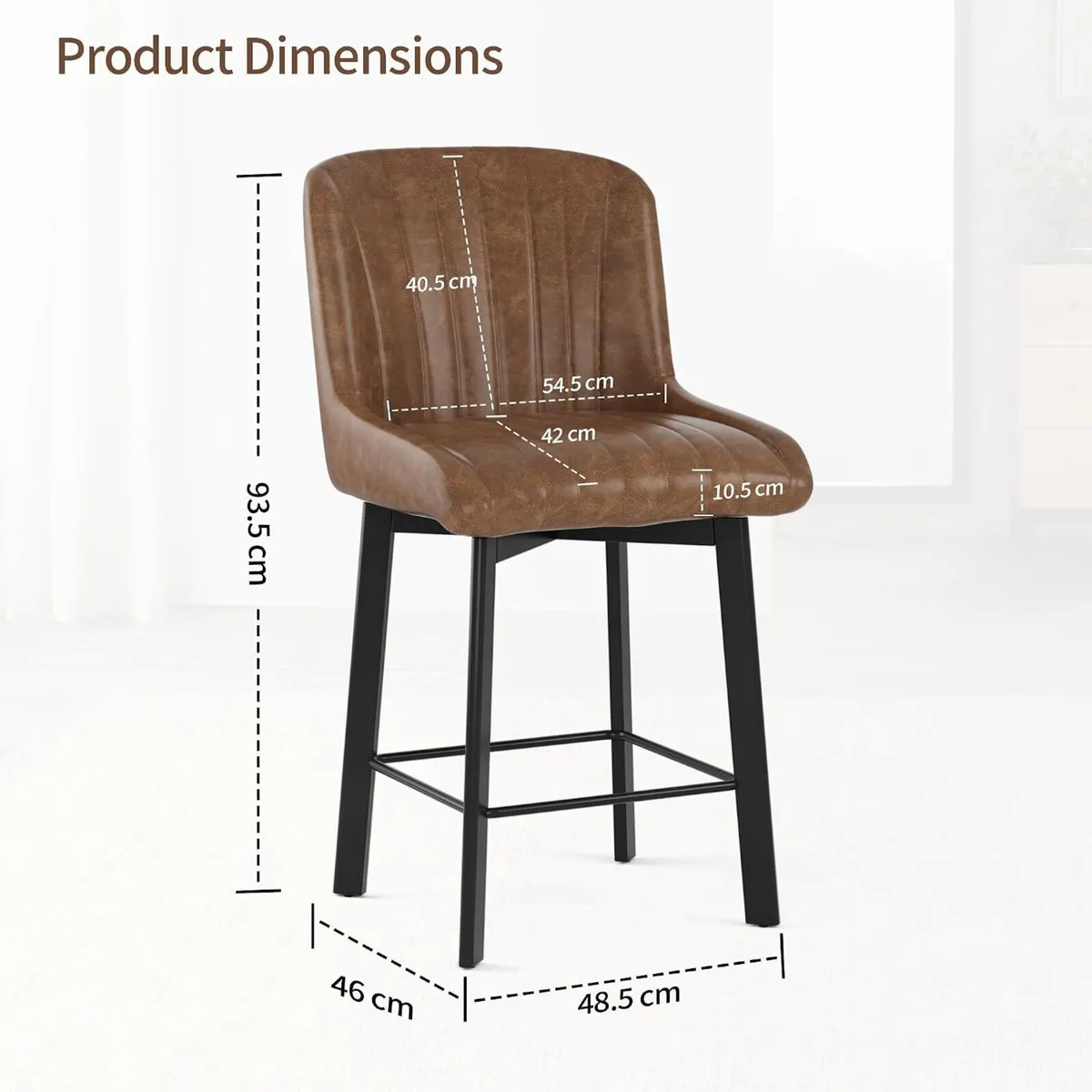 Bar Stools Swivel Breakfast Barstools Kitchen - Image 2