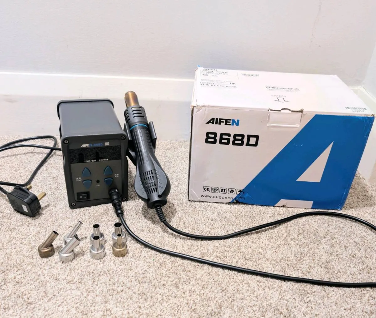 Hot Air Soldering Station + 7 Nozzles - Image 1