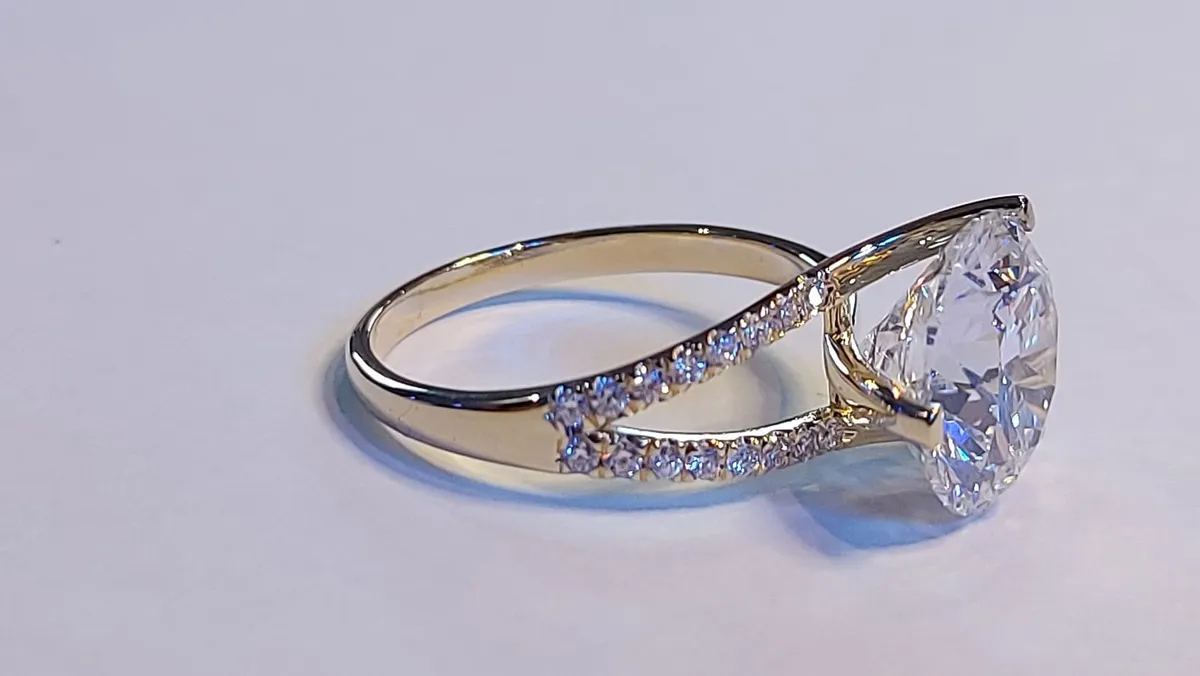 14k Gold ring with 5.2 ct Lab-Grown Diamonds, IGI - Image 3
