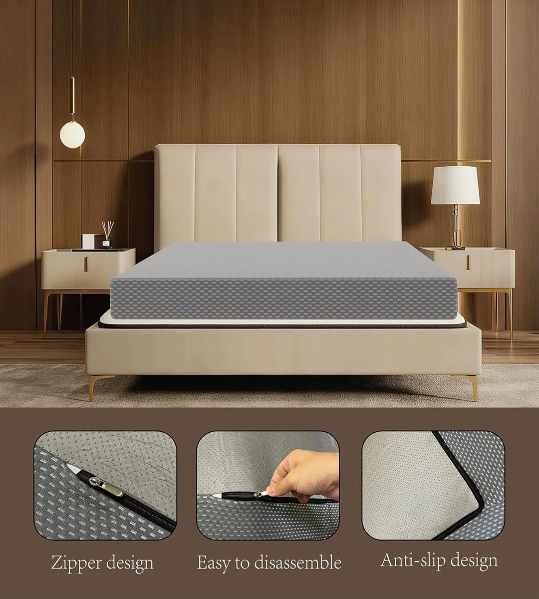 Memory Foam Mattress Medium Firm Support Protector - Image 3