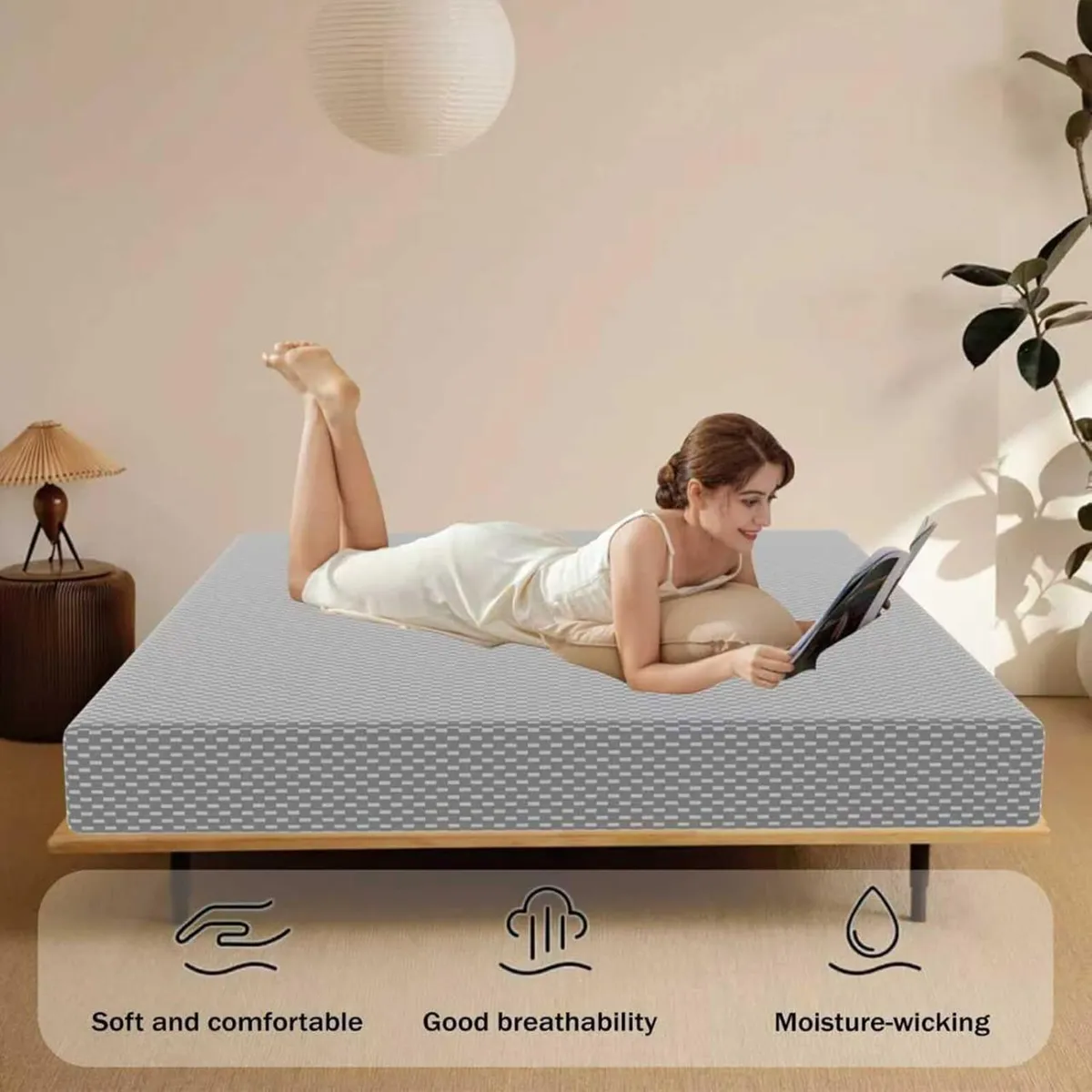 Memory Foam Mattress Medium Firm Support Protector - Image 2