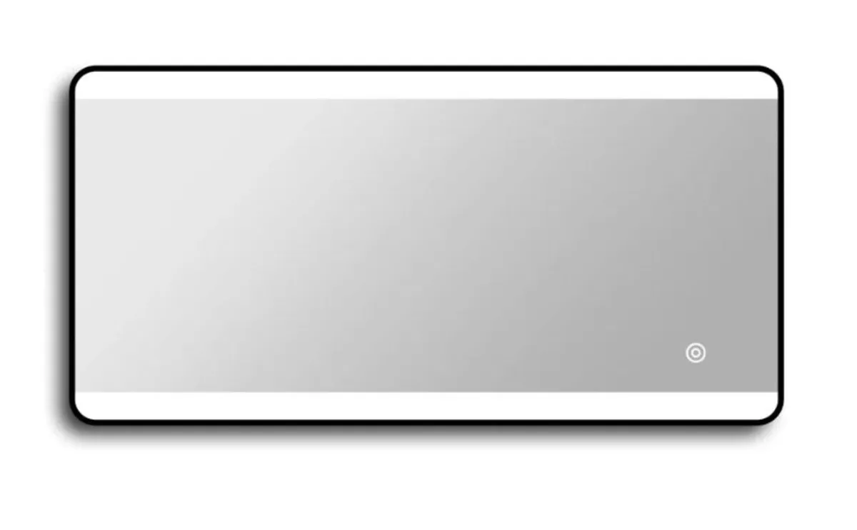 Noir 1200mm x 600mm Black Frame Backlit Mirror - Image 1