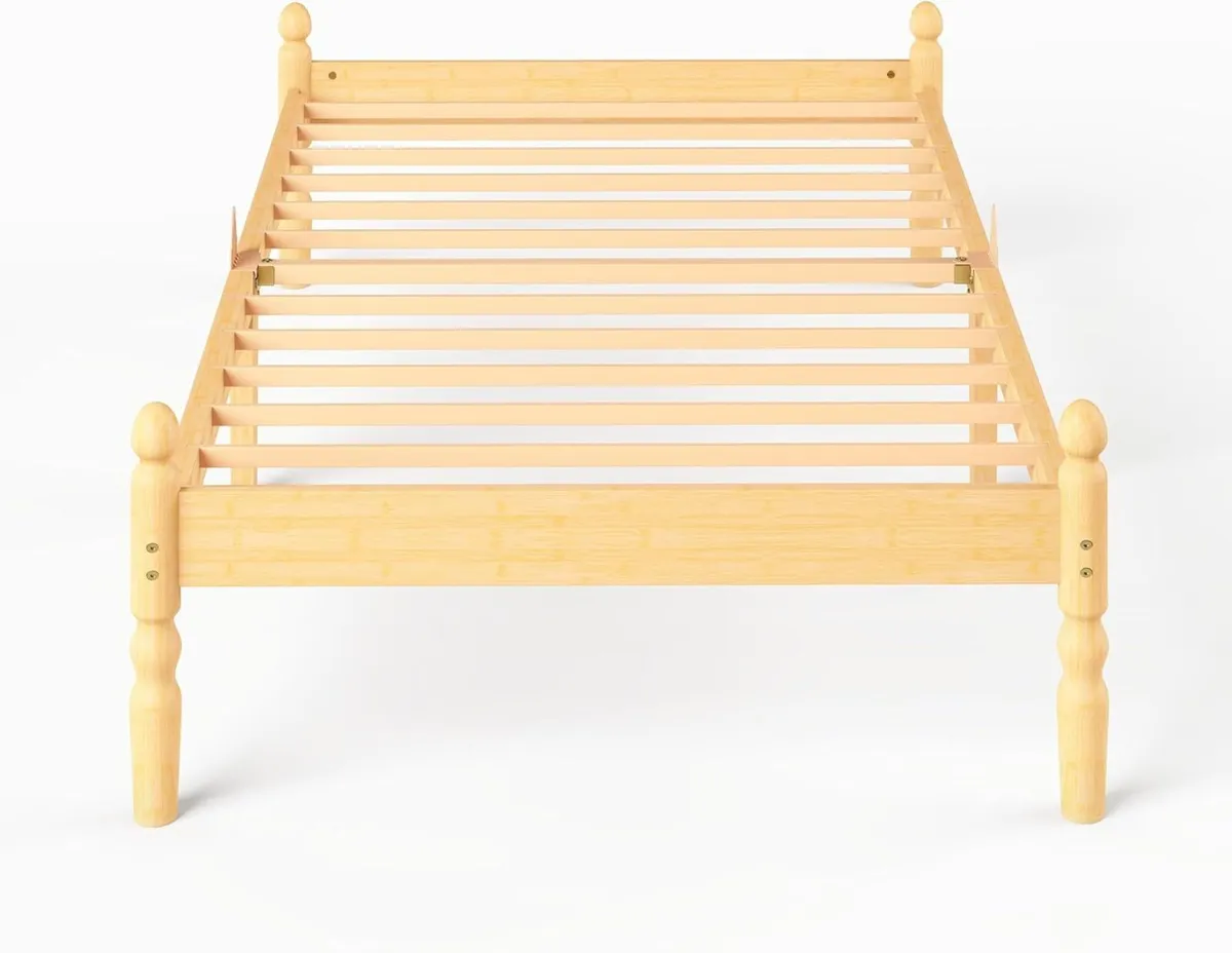 Solid Wood Bed Frame Eco-Friendly Bamboo Wooden - Image 4