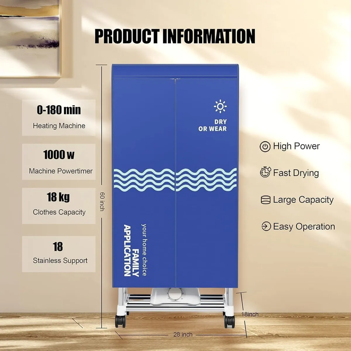 Clothes Dryer Portable Drying Machine with Timer - Image 4