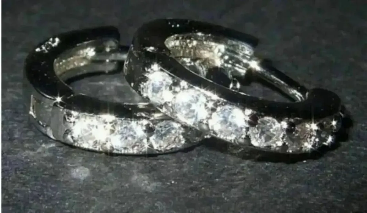 Hallmarked Silver 'Huggie' Earrings - Image 2