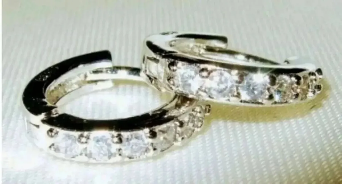 Hallmarked Silver 'Huggie' Earrings - Image 3