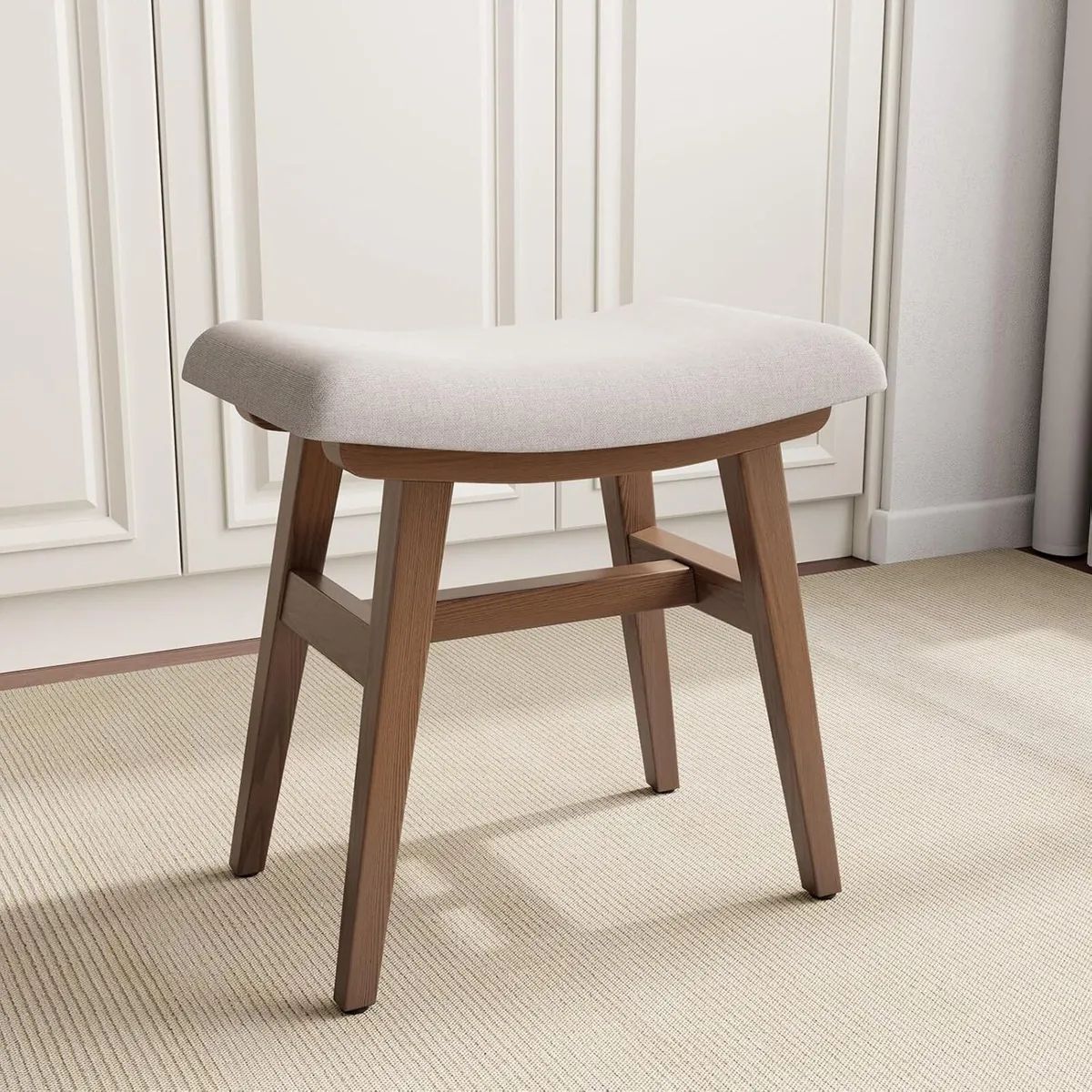 Table Stool Solid Wood Small Vanity Compact Makeup - Image 1