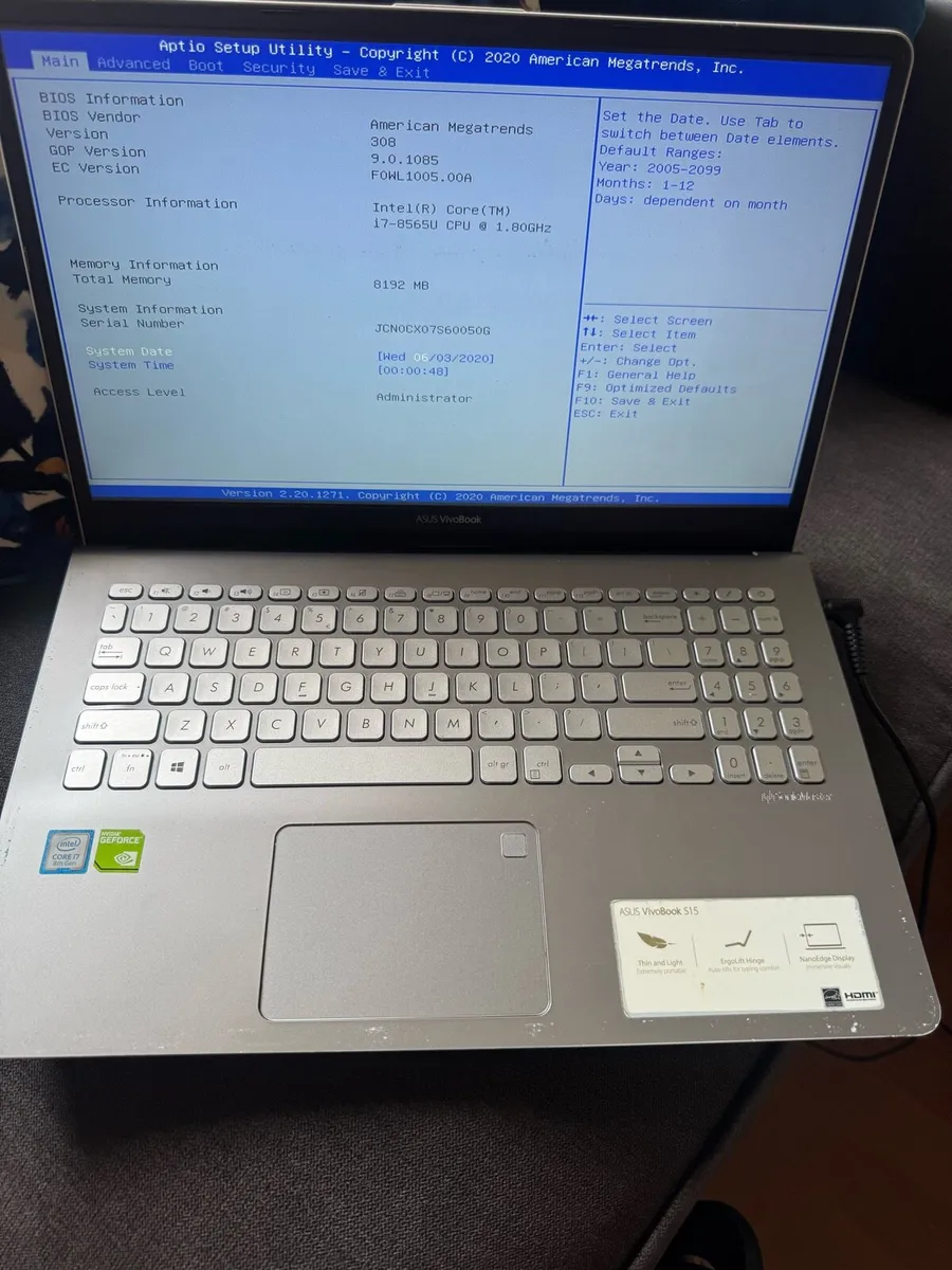 ASUs i7 8gen laptop - Image 1