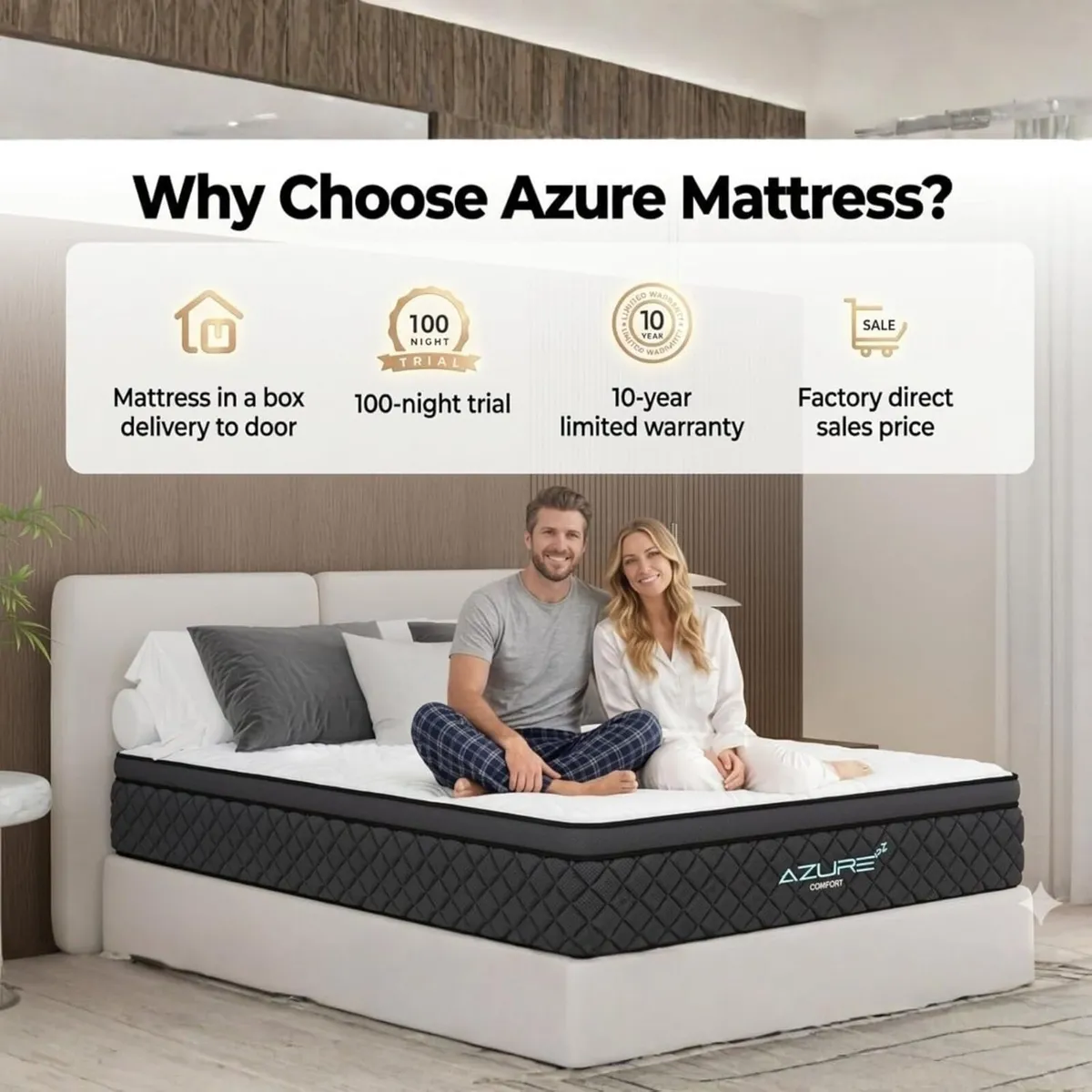 Azure Hybrid Mattress 12-Inch Individual Pocket - Image 3