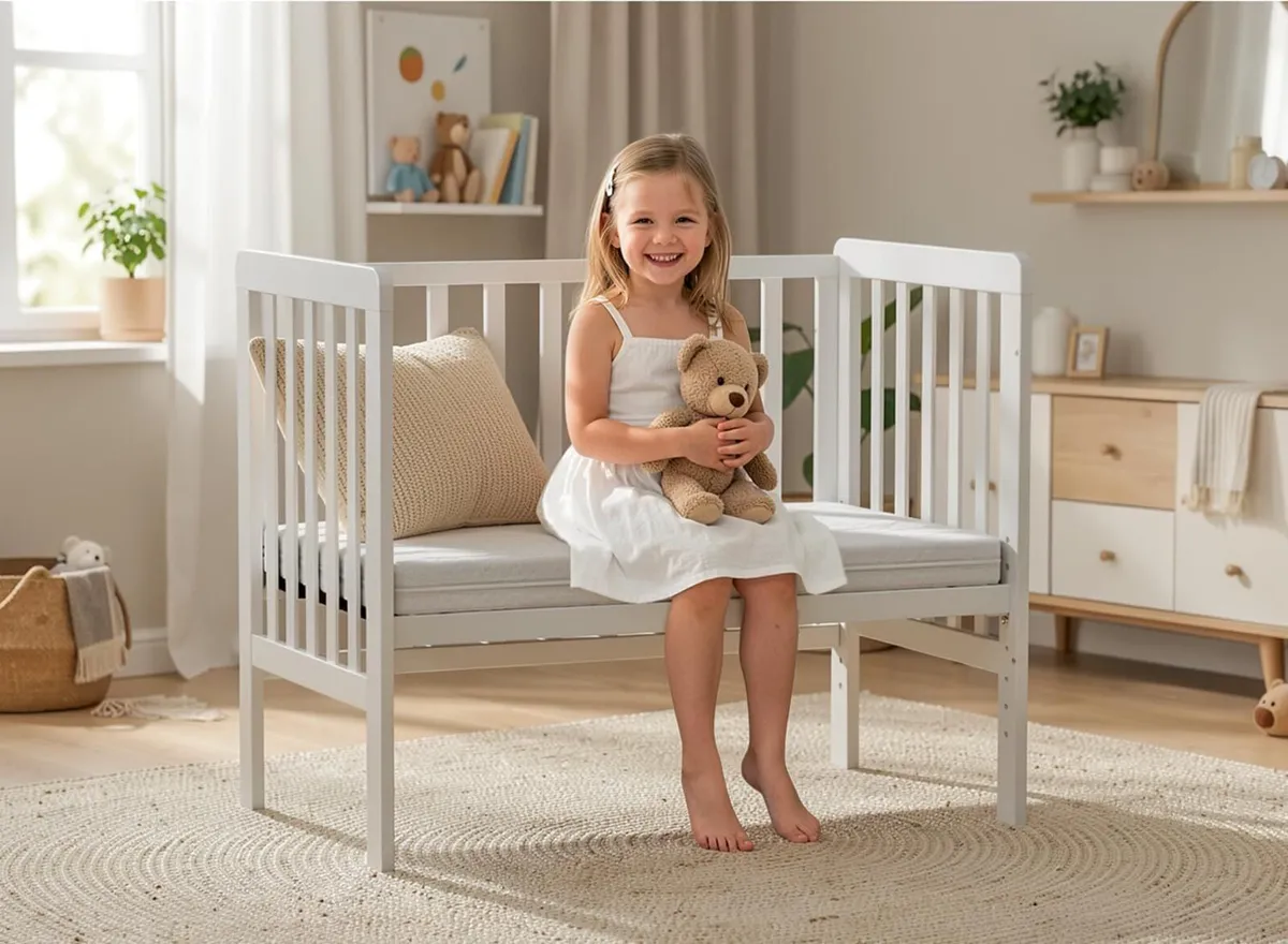 Wooden Baby Cot Bed with Deluxe Aloe Vera - Image 4