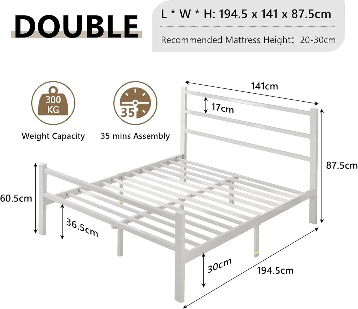 Metal Bed Frame with Stylish Headboard - Image 2