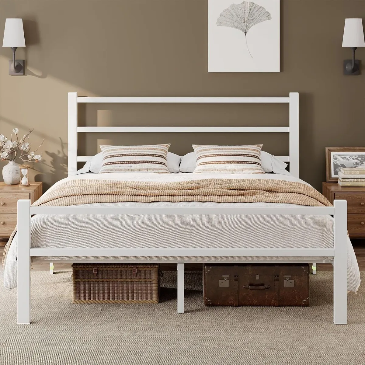 Metal Bed Frame with Stylish Headboard - Image 1